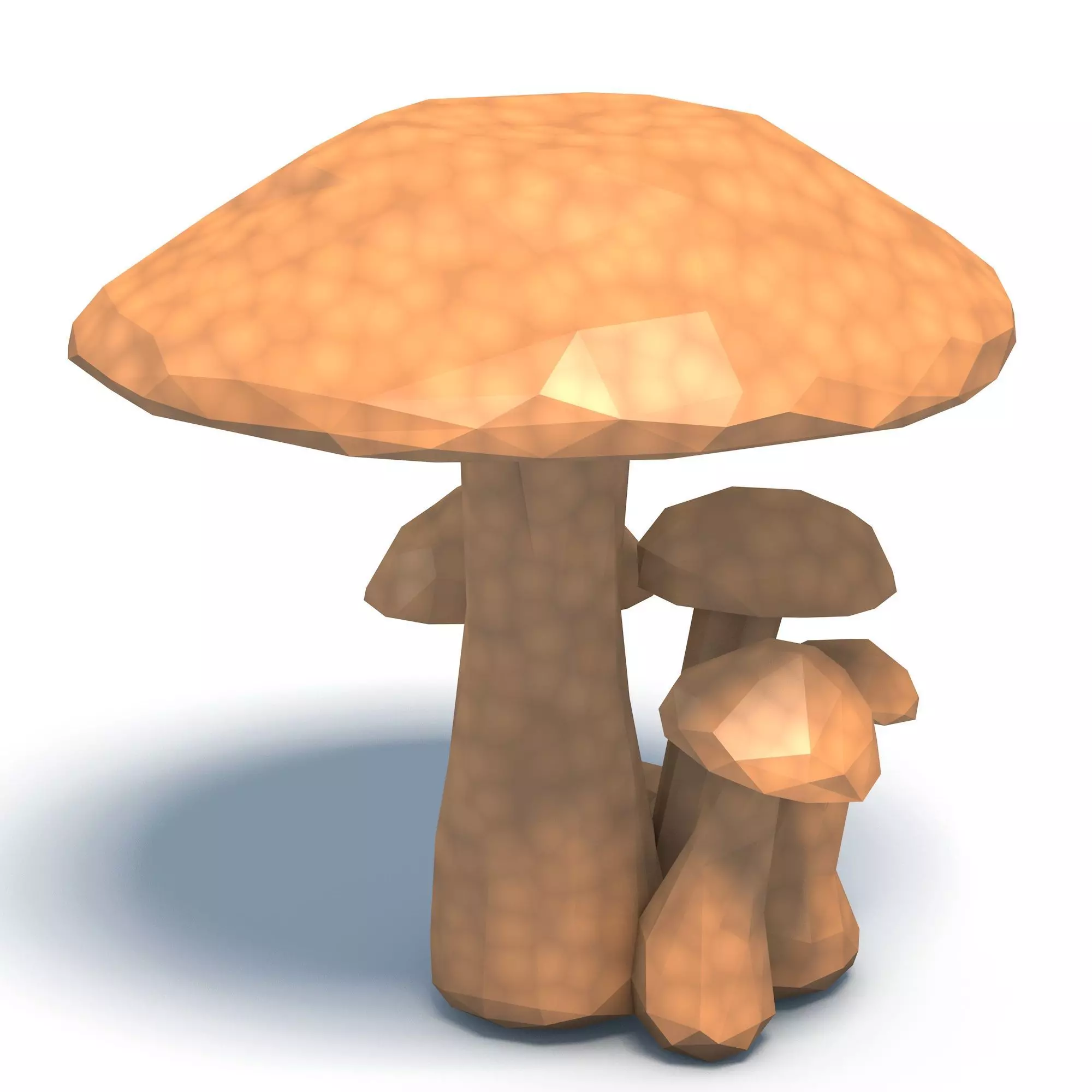Mushrooms Low Poly 3D print model_4