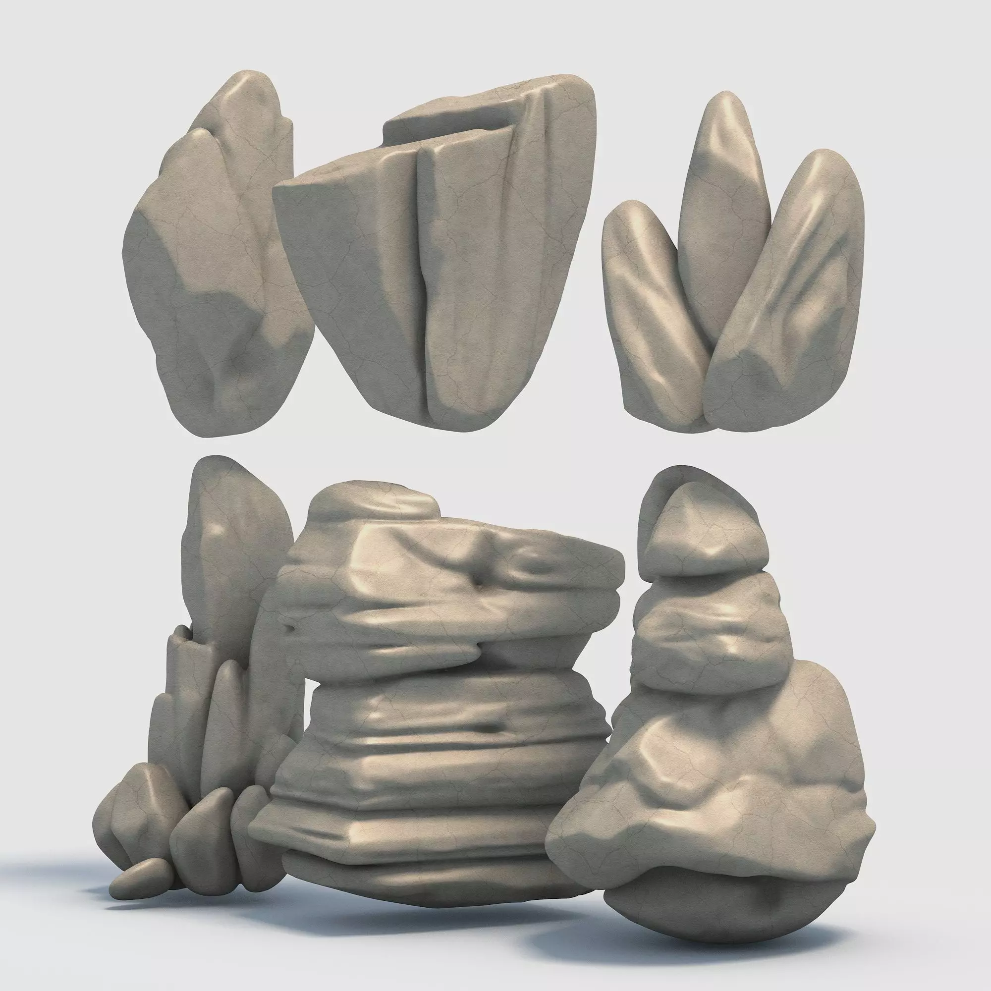 Rock Pack 6 Stone Models for Printing  3D print model_1