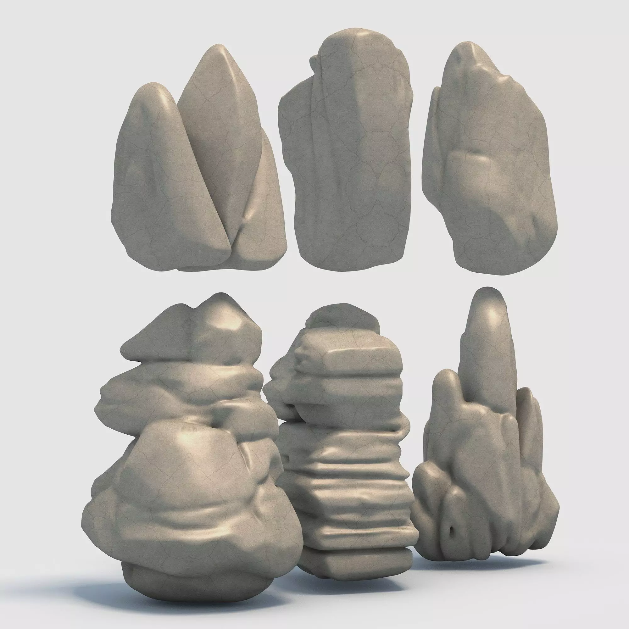 Rock Pack 6 Stone Models for Printing  3D print model_4