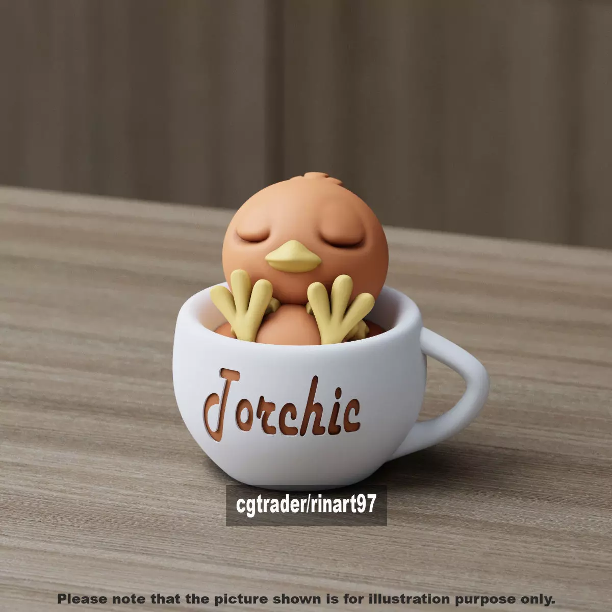 Torchic chill cup 3D print model_4
