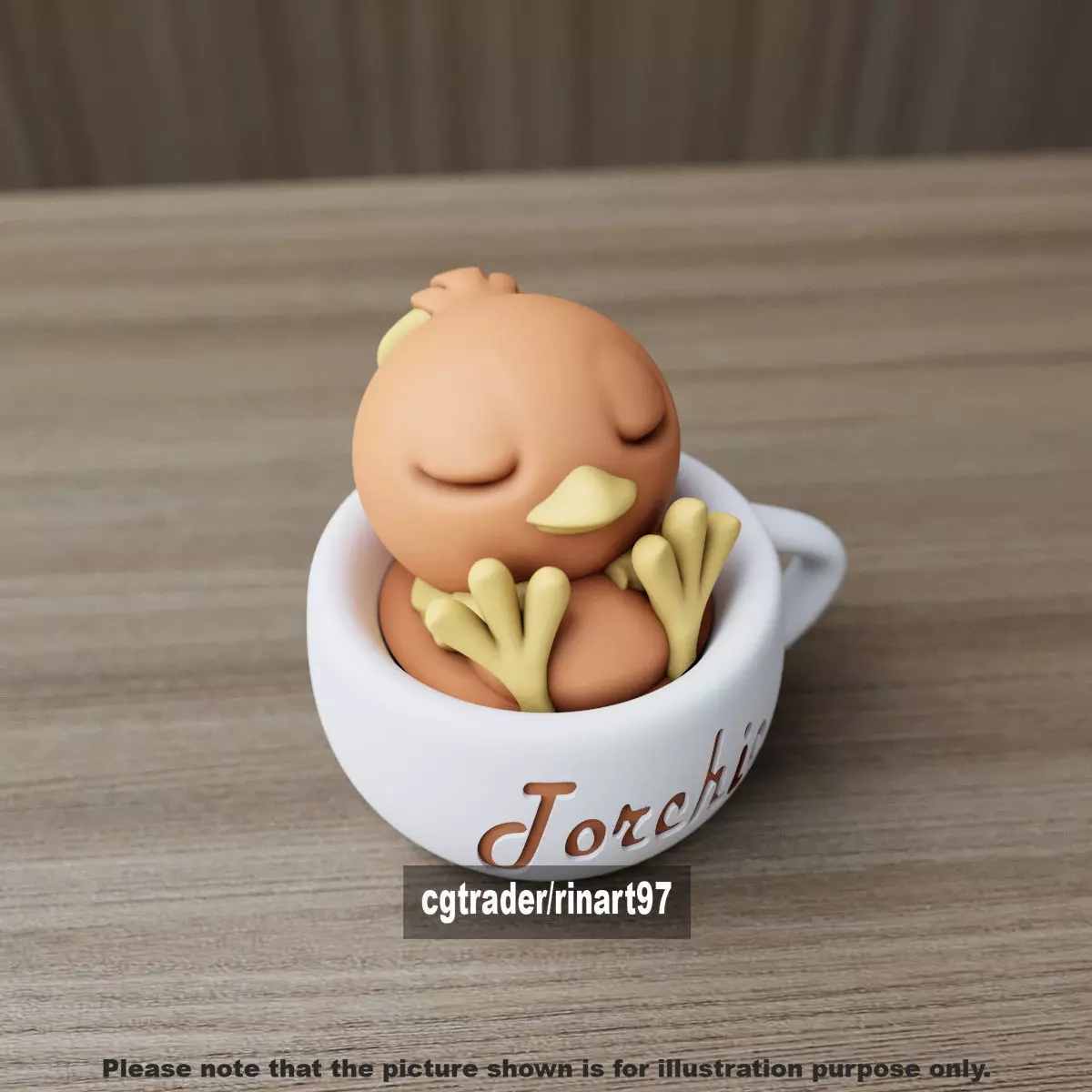 Torchic chill cup 3D print model_3