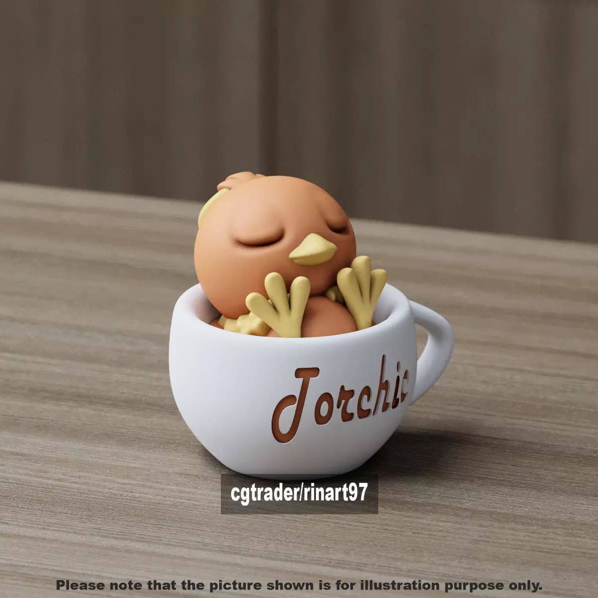 Torchic chill cup 3D print model_8
