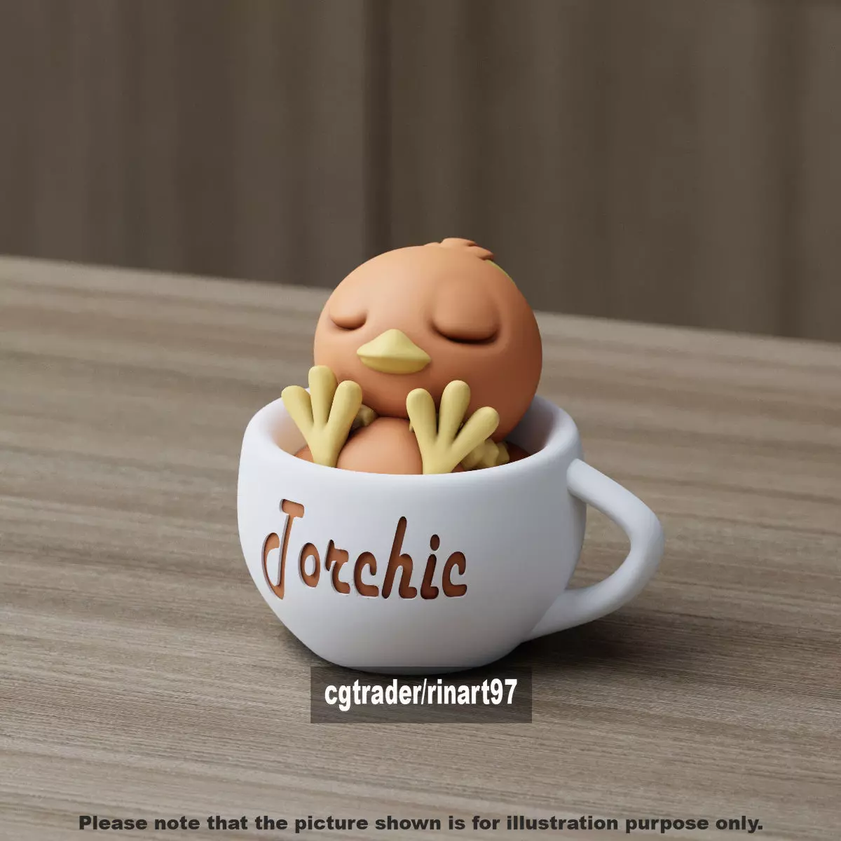 Torchic chill cup 3D print model_0