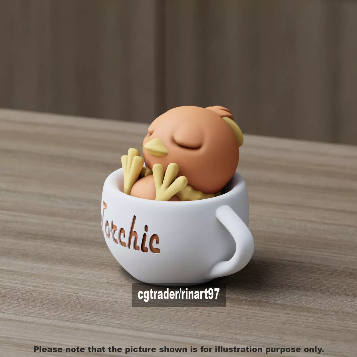 Torchic chill cup 3D print model_1