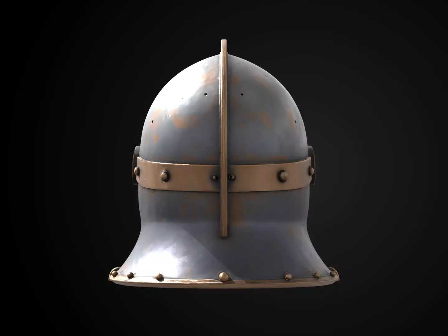 Stylized Medieval Helmet - Lionguard Iron Helm 3D print model_6