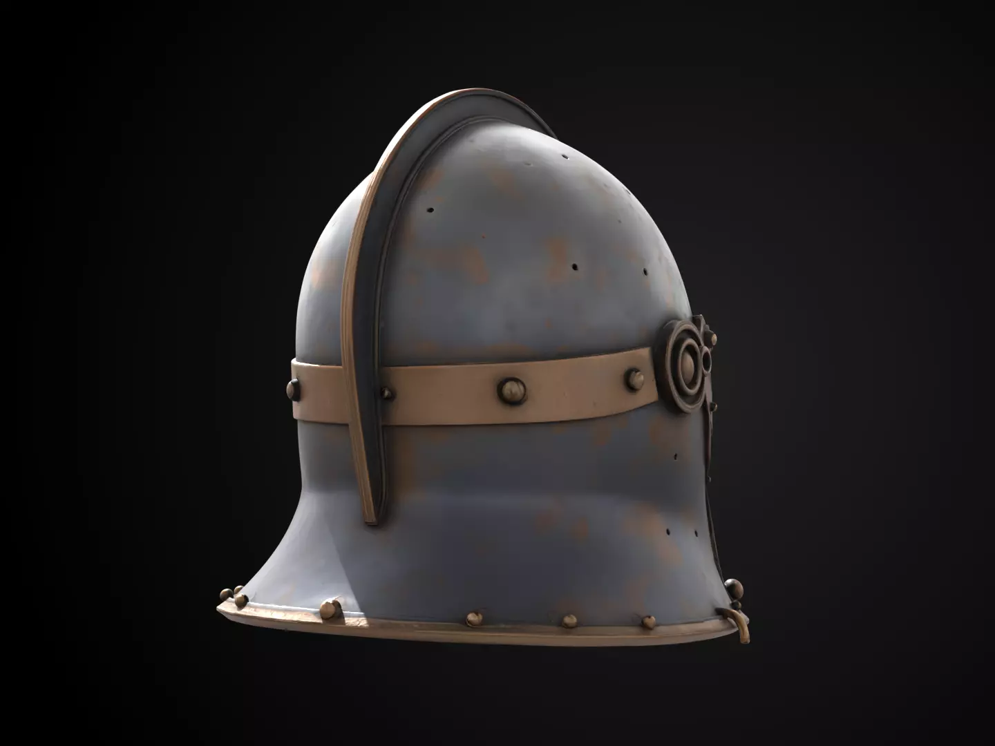 Stylized Medieval Helmet - Lionguard Iron Helm 3D print model_5
