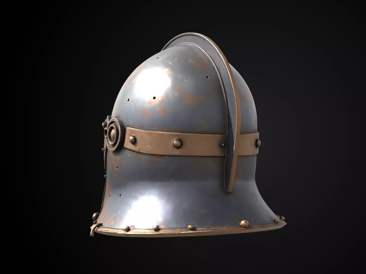Stylized Medieval Helmet - Lionguard Iron Helm 3D print model_7