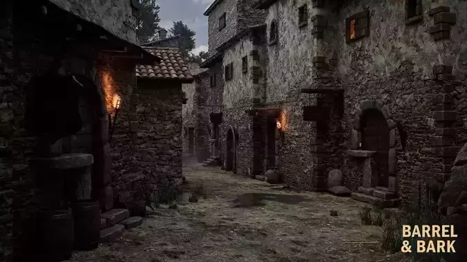 Medieval Italian Village Environment