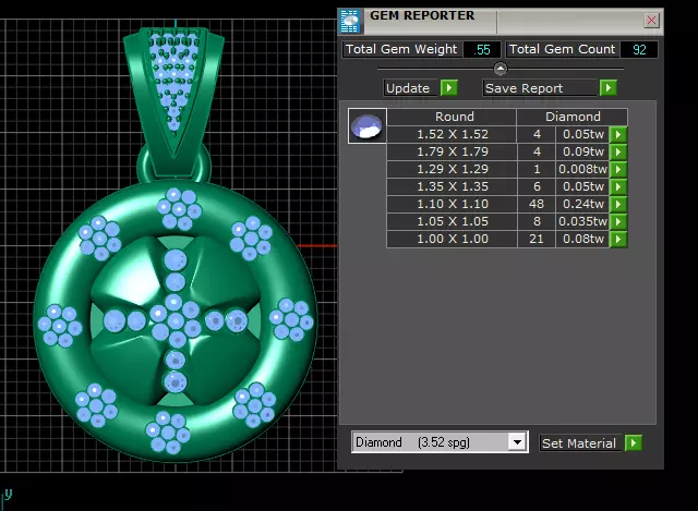 ROUND GOLD PENDANT 3D print model_4