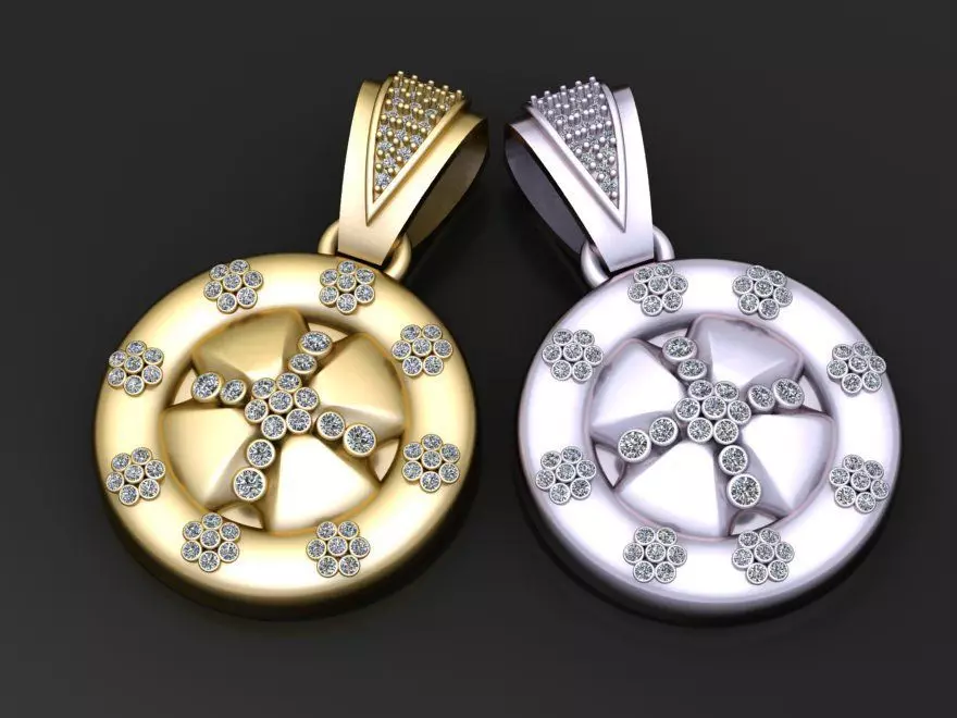 ROUND GOLD PENDANT 3D print model_0