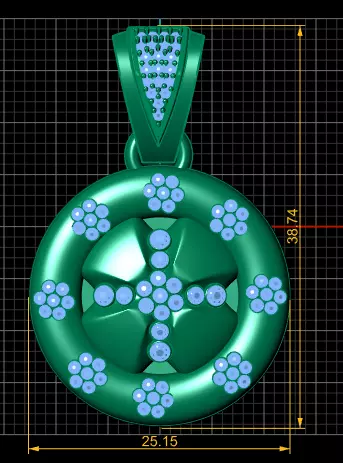 ROUND GOLD PENDANT 3D print model_3