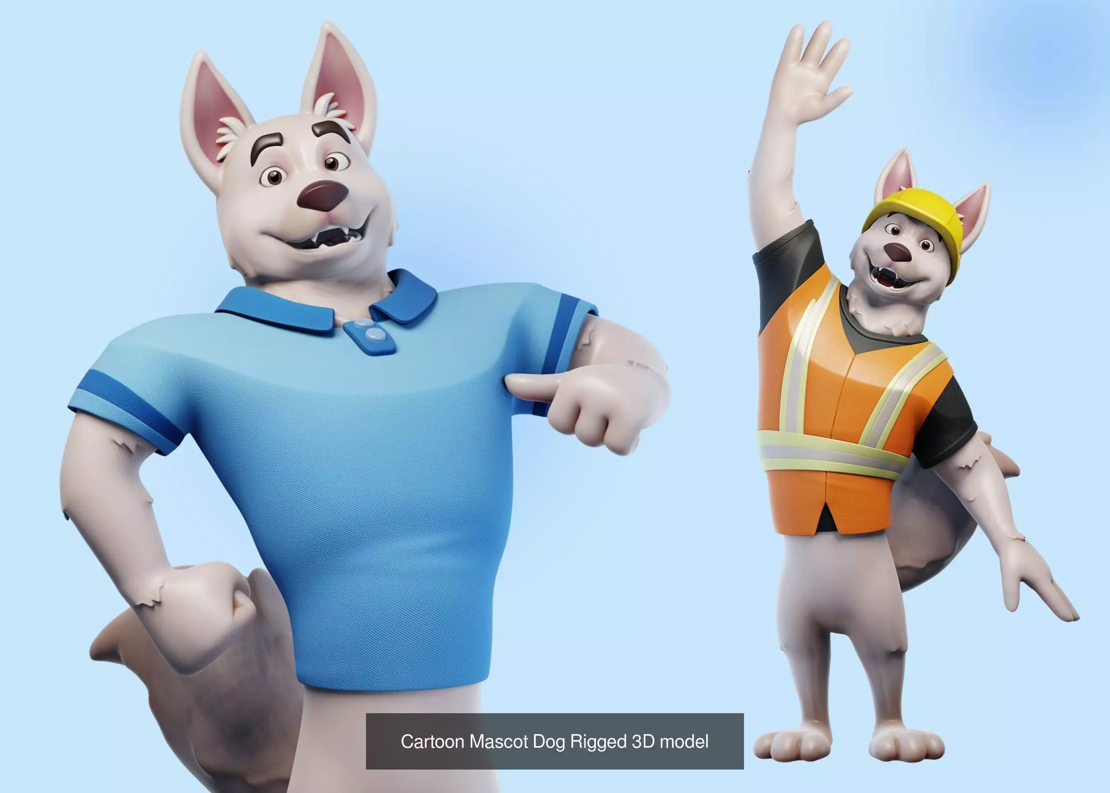 Modular Cartoon Animal Mascot 3D Pack Rigged 3D Model Collection_6