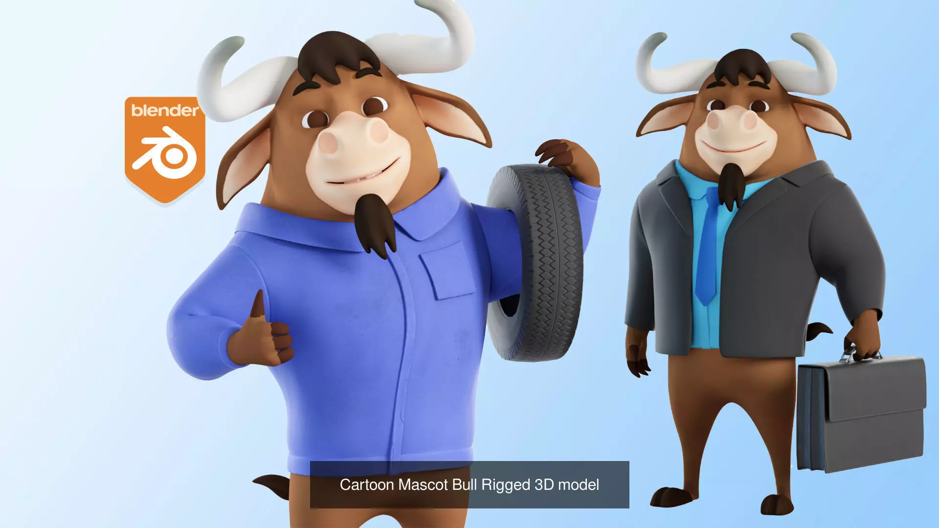 Modular Cartoon Animal Mascot 3D Pack Rigged 3D Model Collection_8