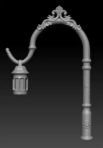 Victorian Street Light Low-poly 3D model