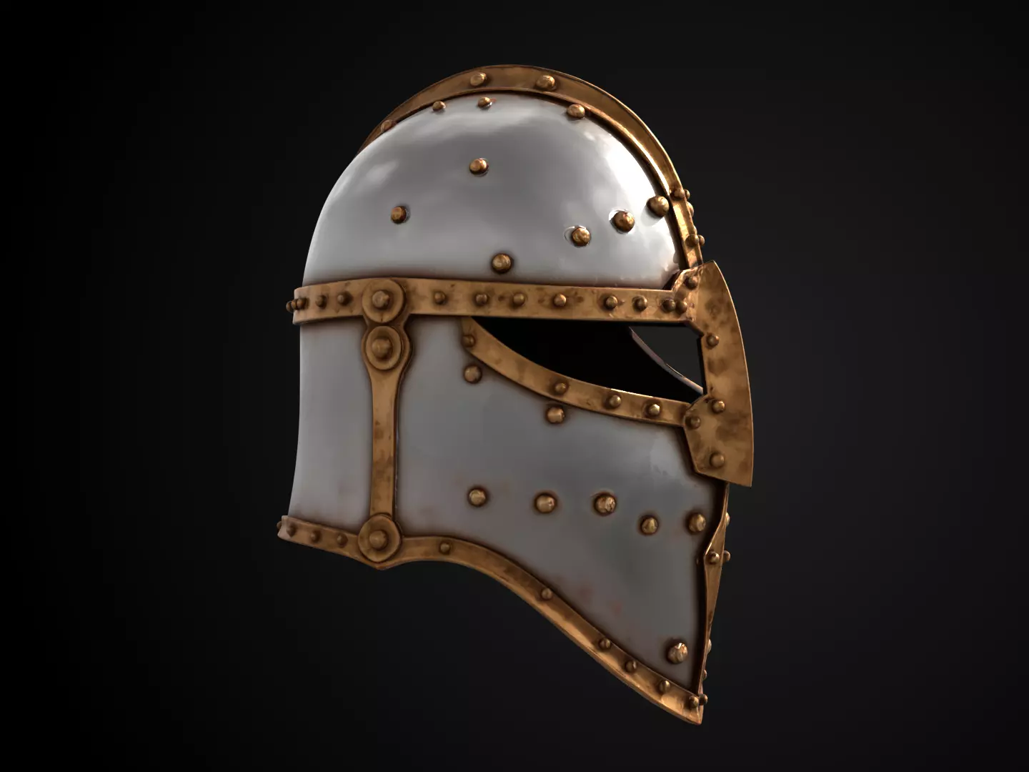 Stylized Medieval Helmet - Blessed Vanguard  3D print model_2