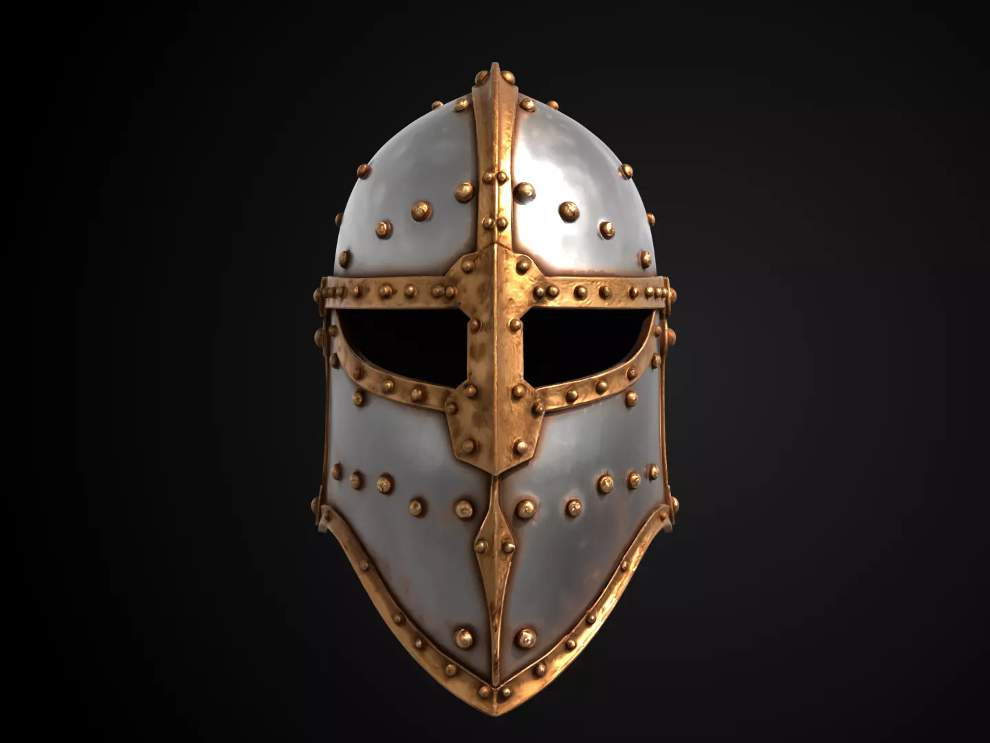 Stylized Medieval Helmet - Blessed Vanguard  3D print model_12