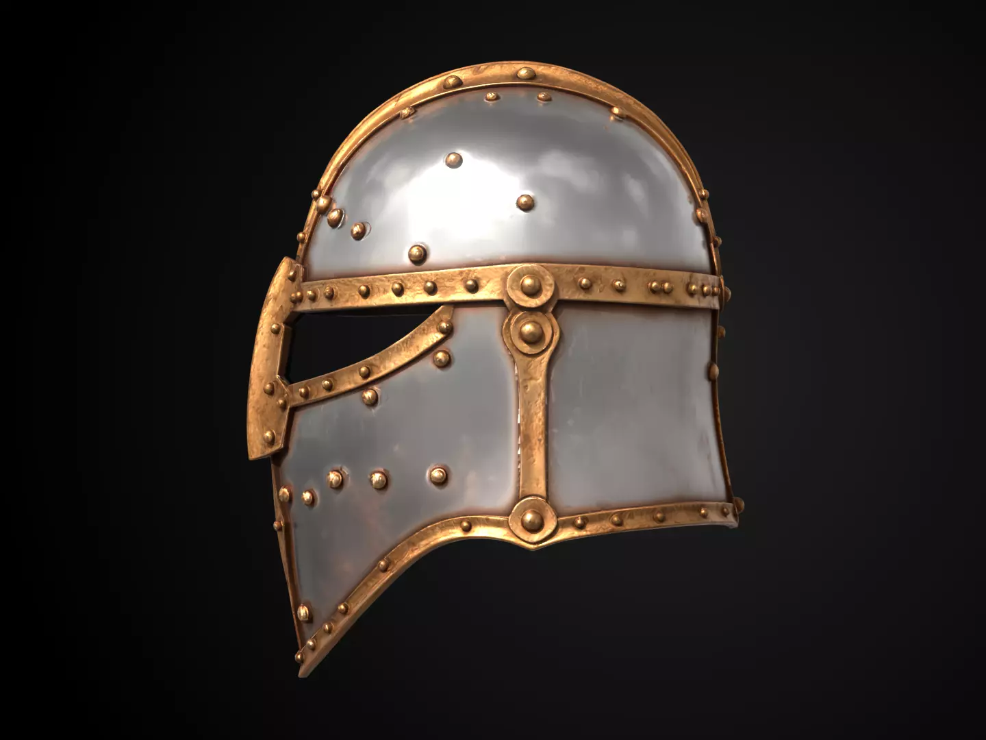 Stylized Medieval Helmet - Blessed Vanguard  3D print model_9