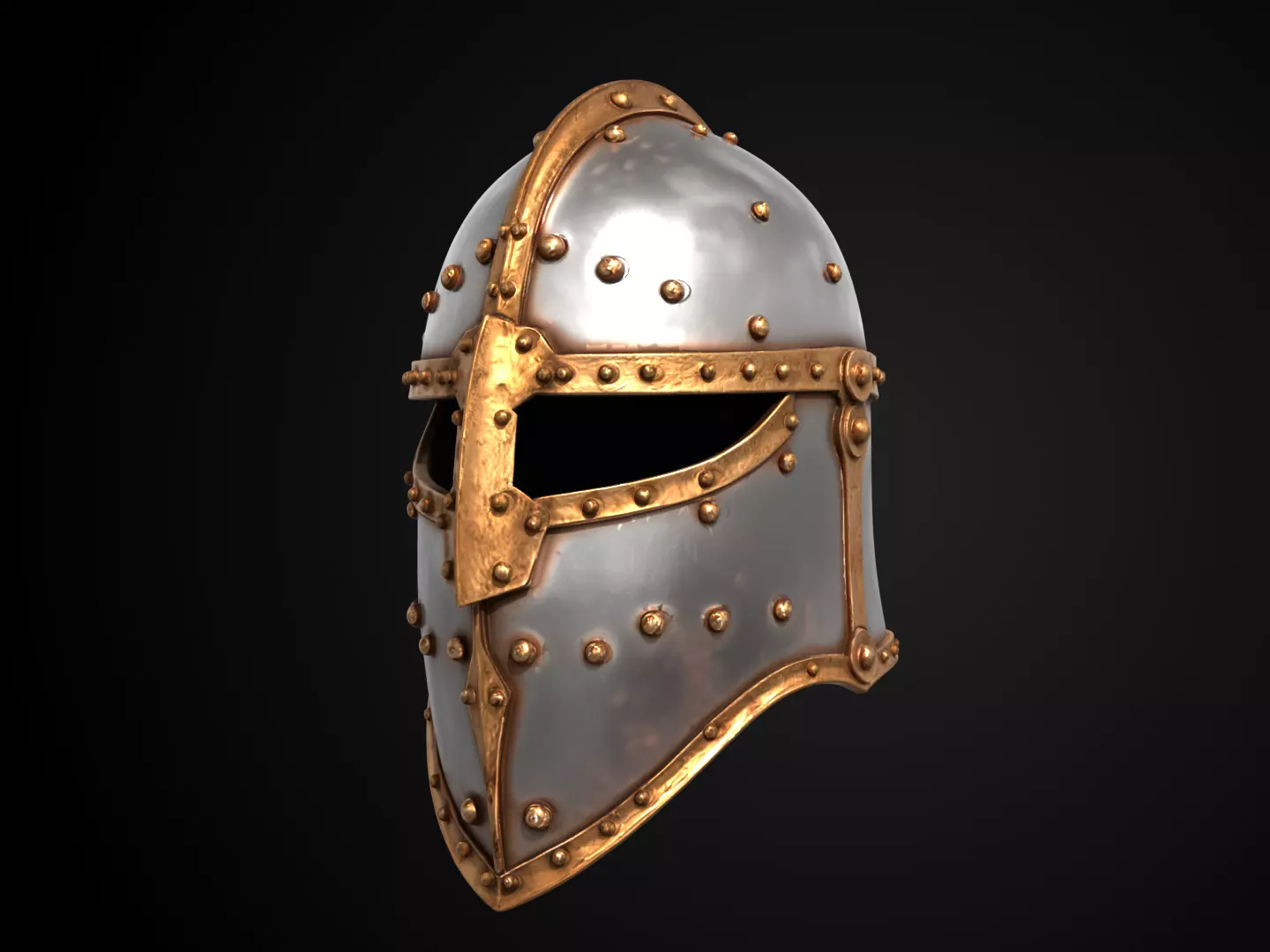 Stylized Medieval Helmet - Blessed Vanguard  3D print model_11
