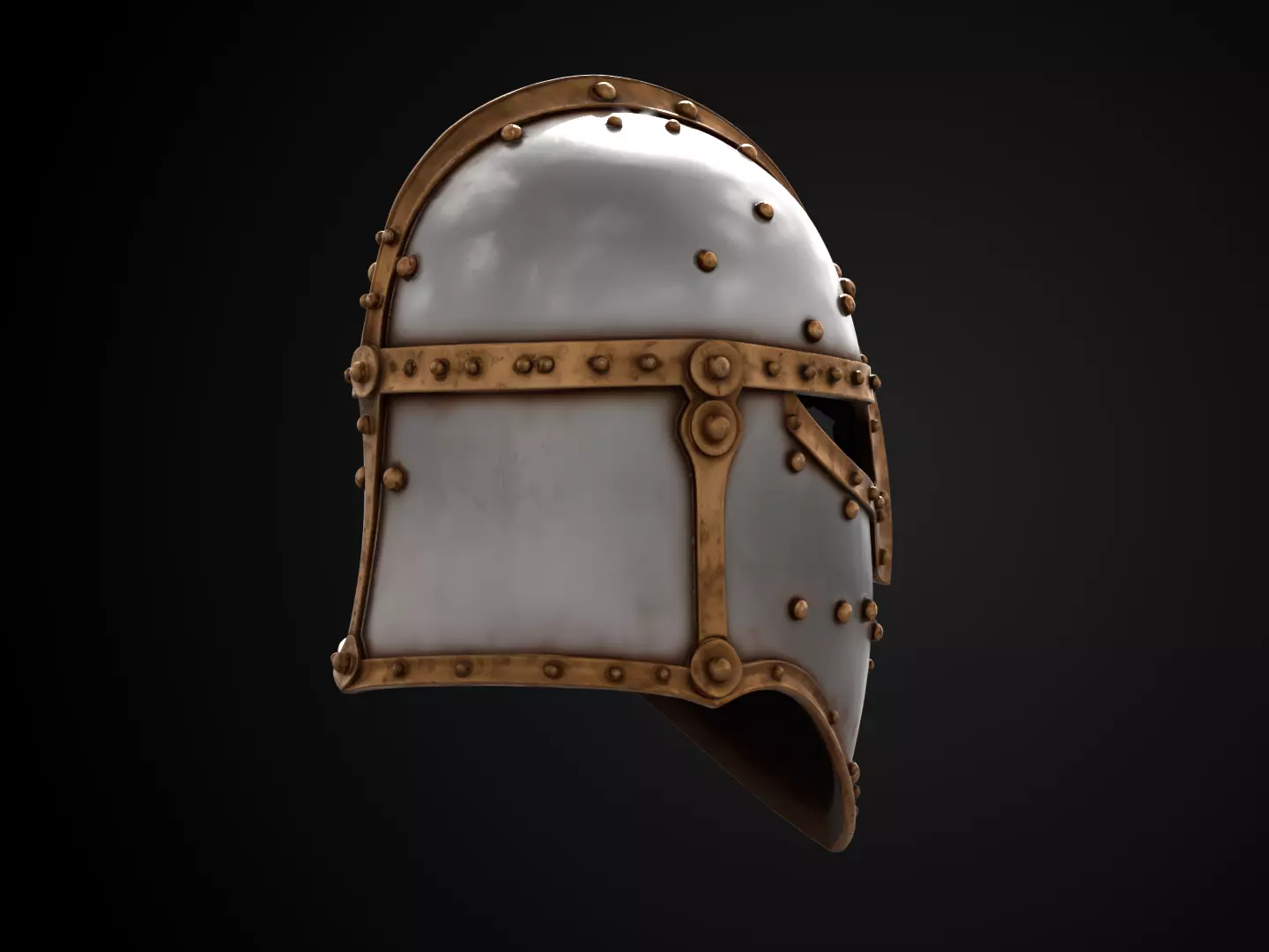 Stylized Medieval Helmet - Blessed Vanguard  3D print model_4