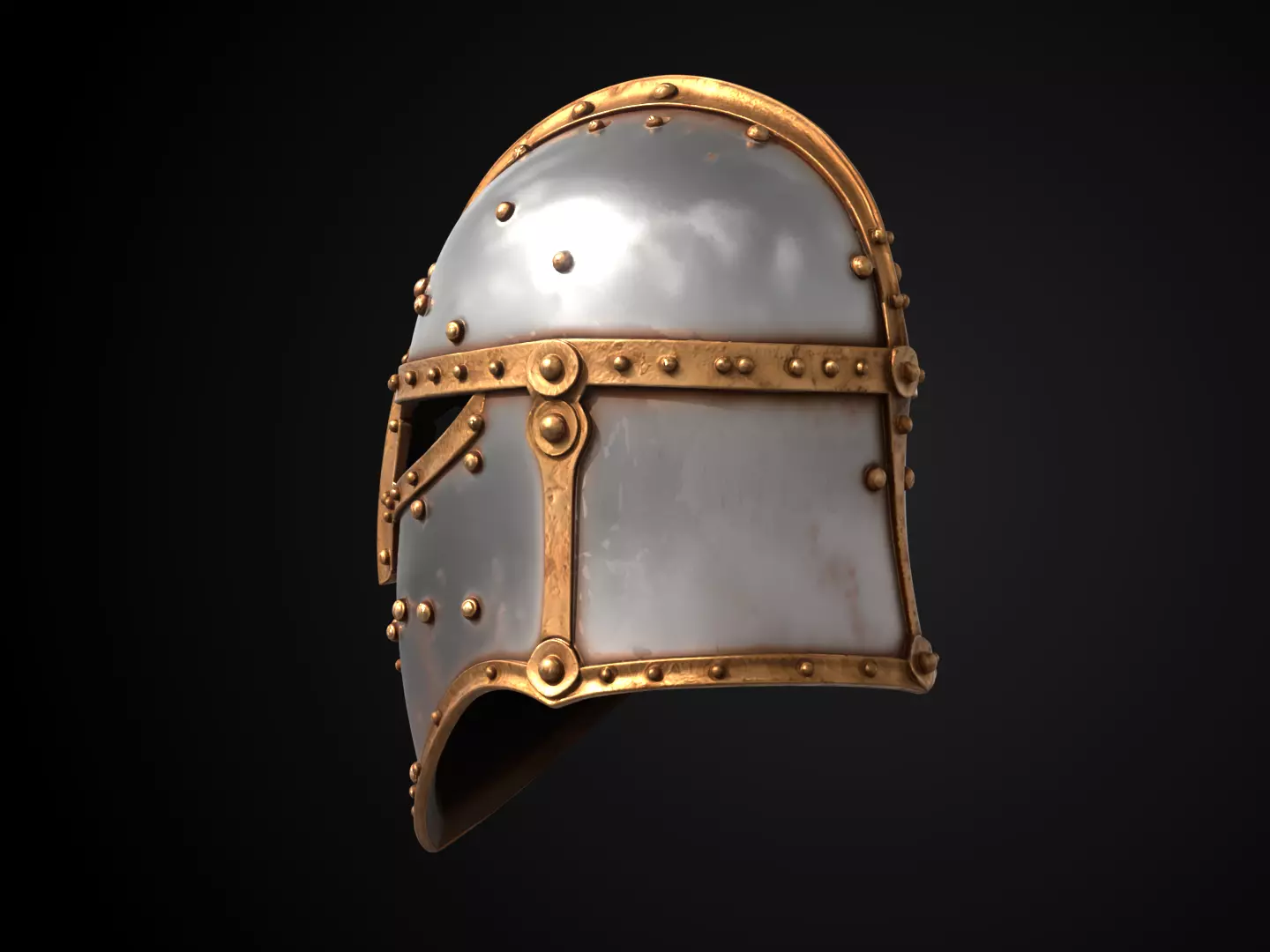 Stylized Medieval Helmet - Blessed Vanguard  3D print model_8