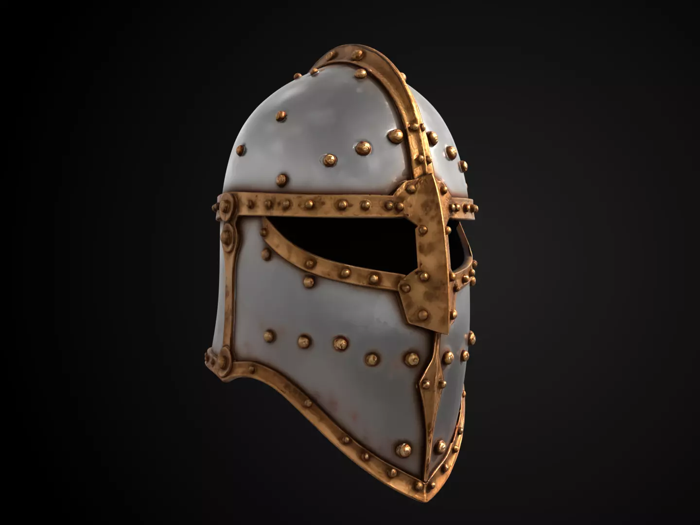 Stylized Medieval Helmet - Blessed Vanguard  3D print model_1
