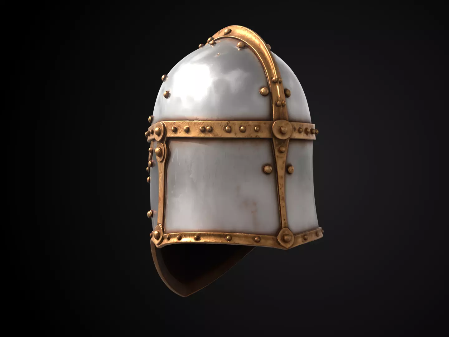 Stylized Medieval Helmet - Blessed Vanguard  3D print model_7