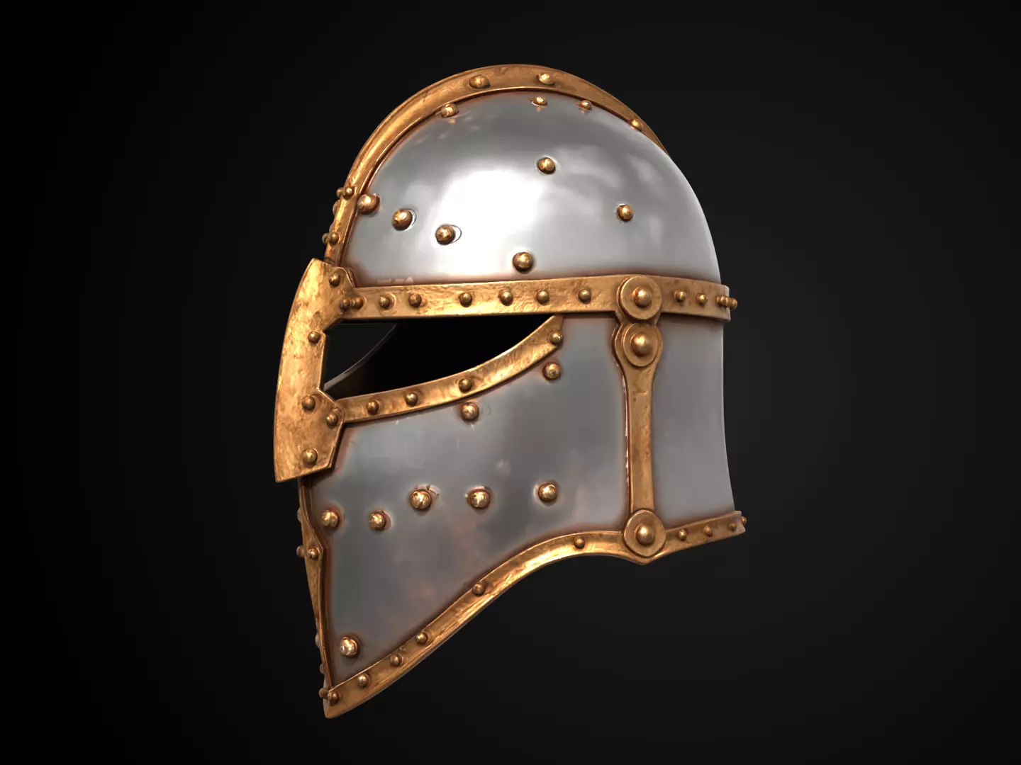 Stylized Medieval Helmet - Blessed Vanguard  3D print model_10