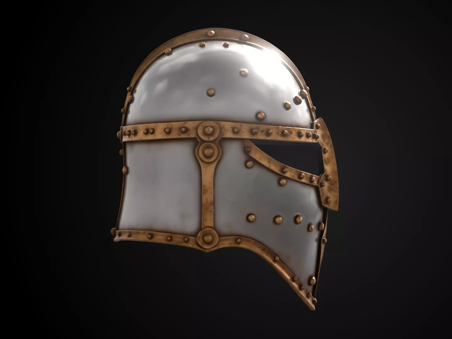 Stylized Medieval Helmet - Blessed Vanguard  3D print model_3