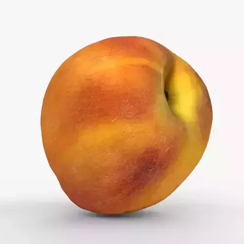 Photorealistic 3D scan of peach Low-poly 3D model