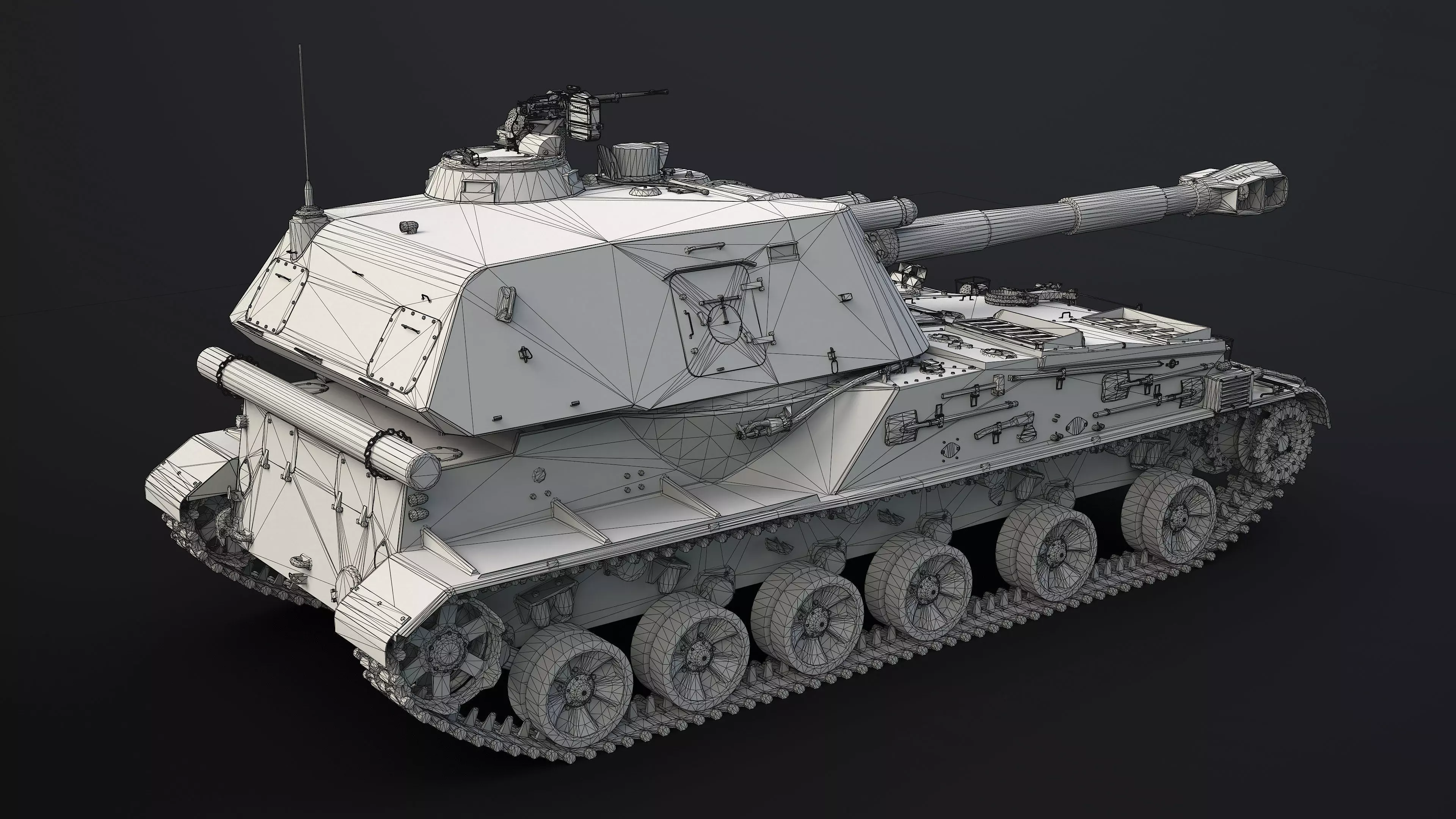 2S3 Akatsiya Self-Propelled Howitzer Game Ready Low-poly 3D model_17
