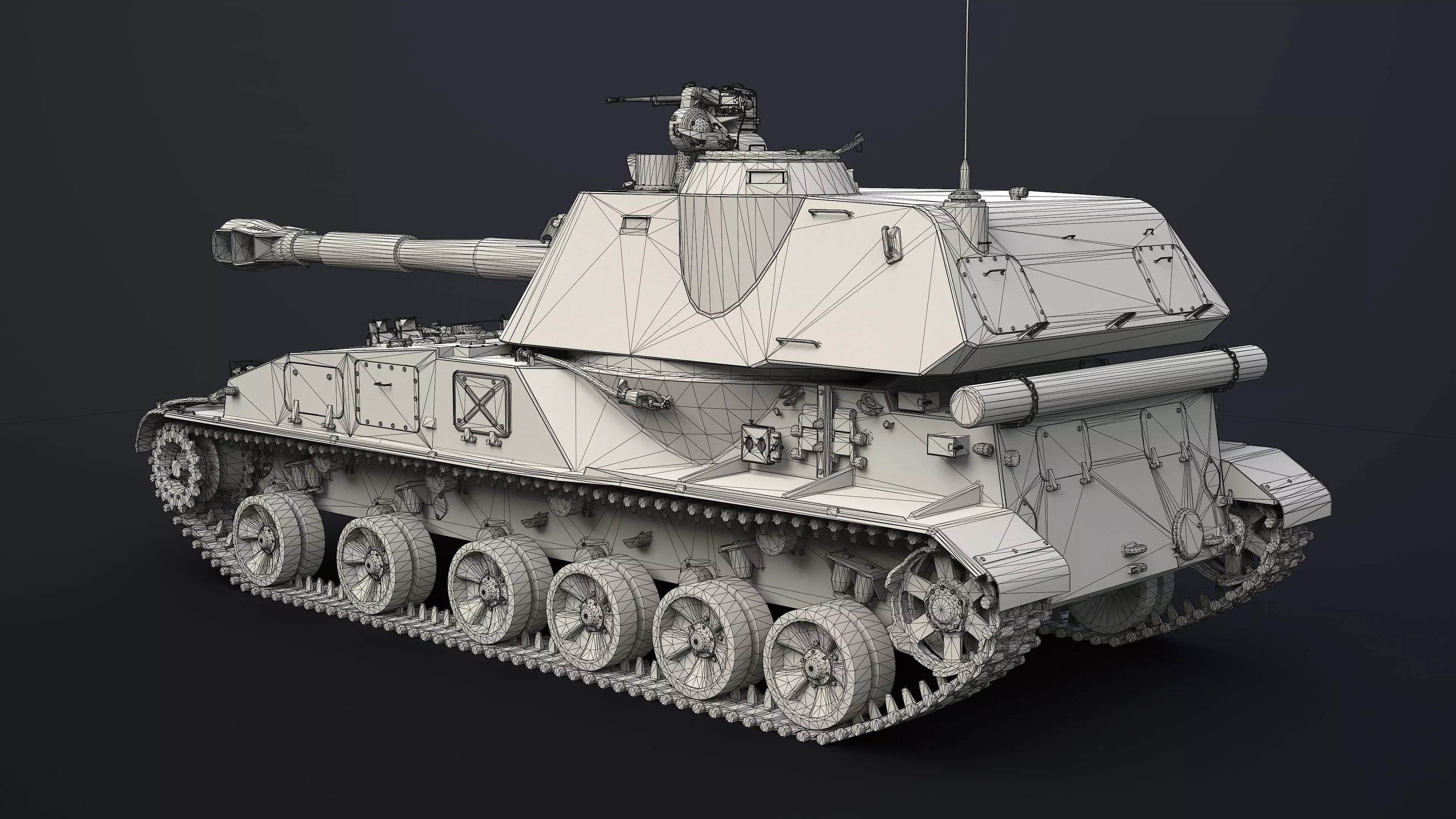 2S3 Akatsiya Self-Propelled Howitzer Game Ready Low-poly 3D model_16