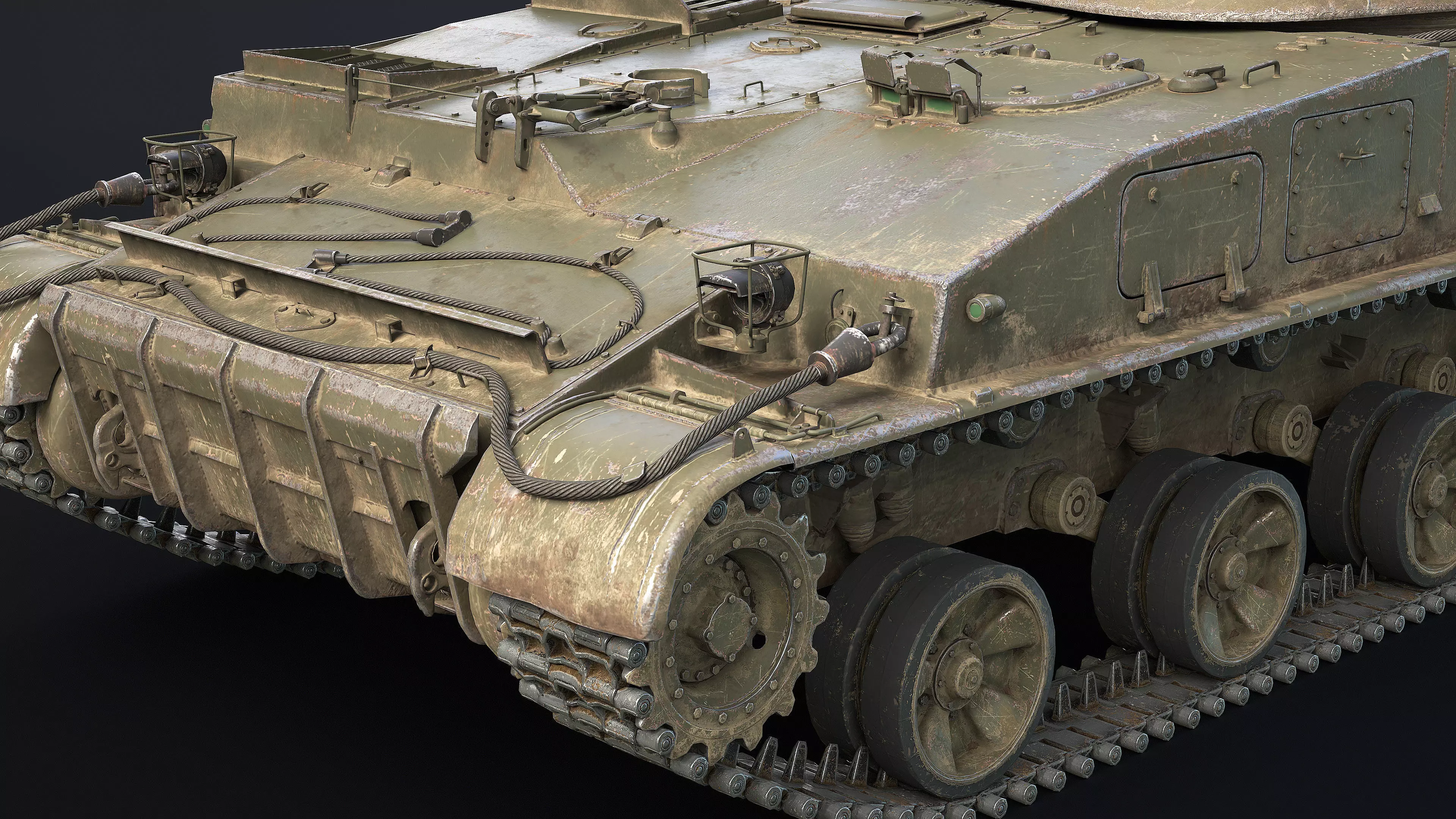 2S3 Akatsiya Self-Propelled Howitzer Game Ready Low-poly 3D model_7