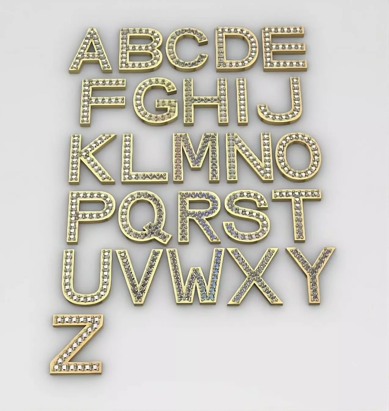 alphabet letters 3D print model_3