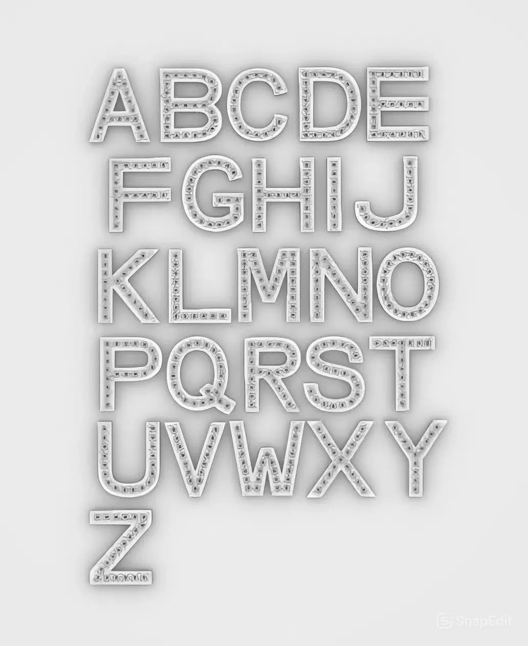 alphabet letters 3D print model_1
