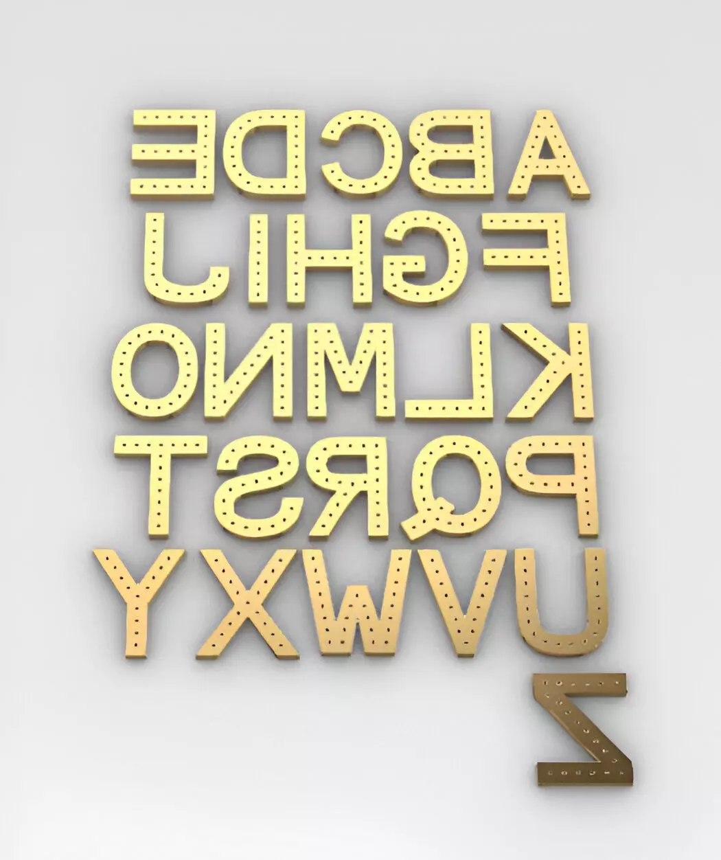alphabet letters 3D print model_6