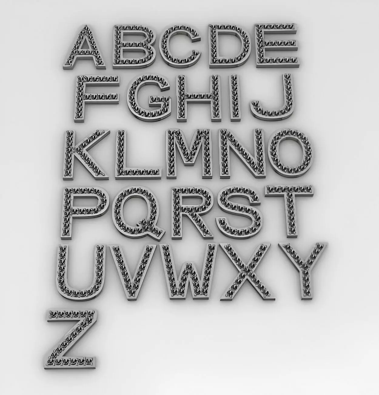 alphabet letters 3D print model_4