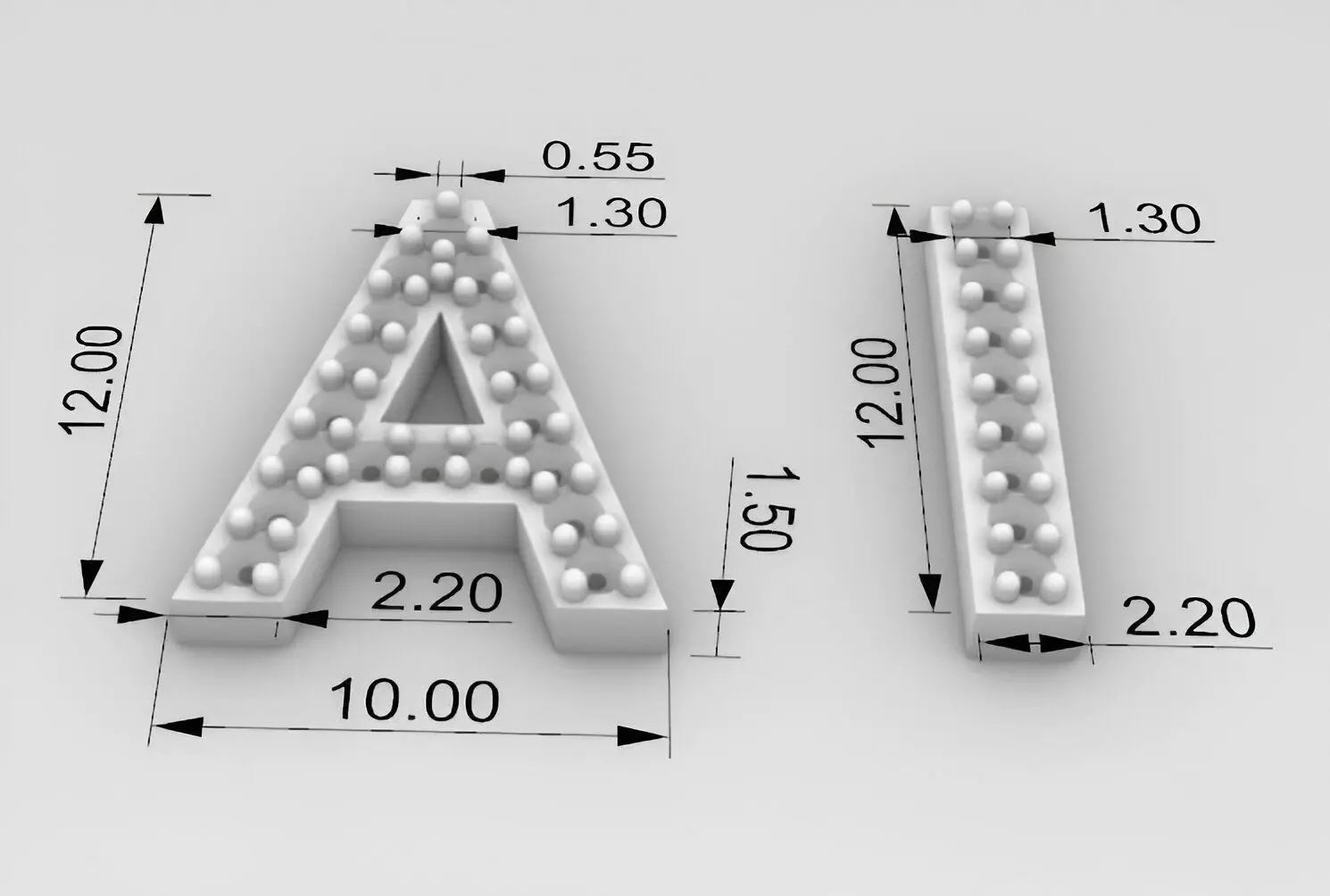 alphabet letters 3D print model_0