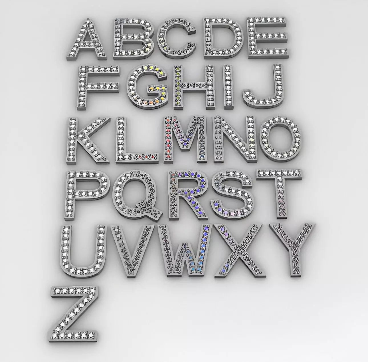alphabet letters 3D print model_5