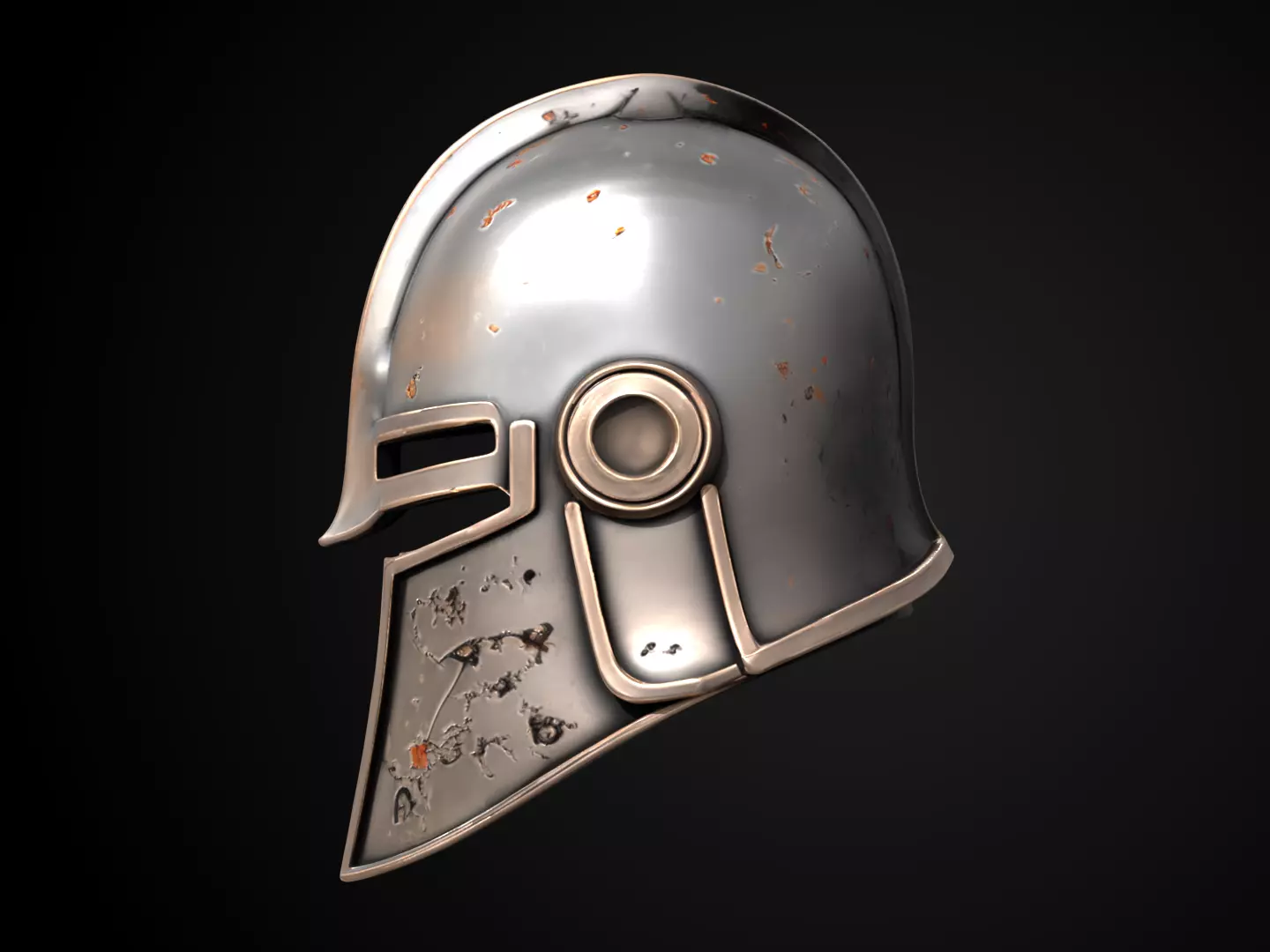 Stylized Medieval Helmet - Ironshade Executioner 3D print model_9