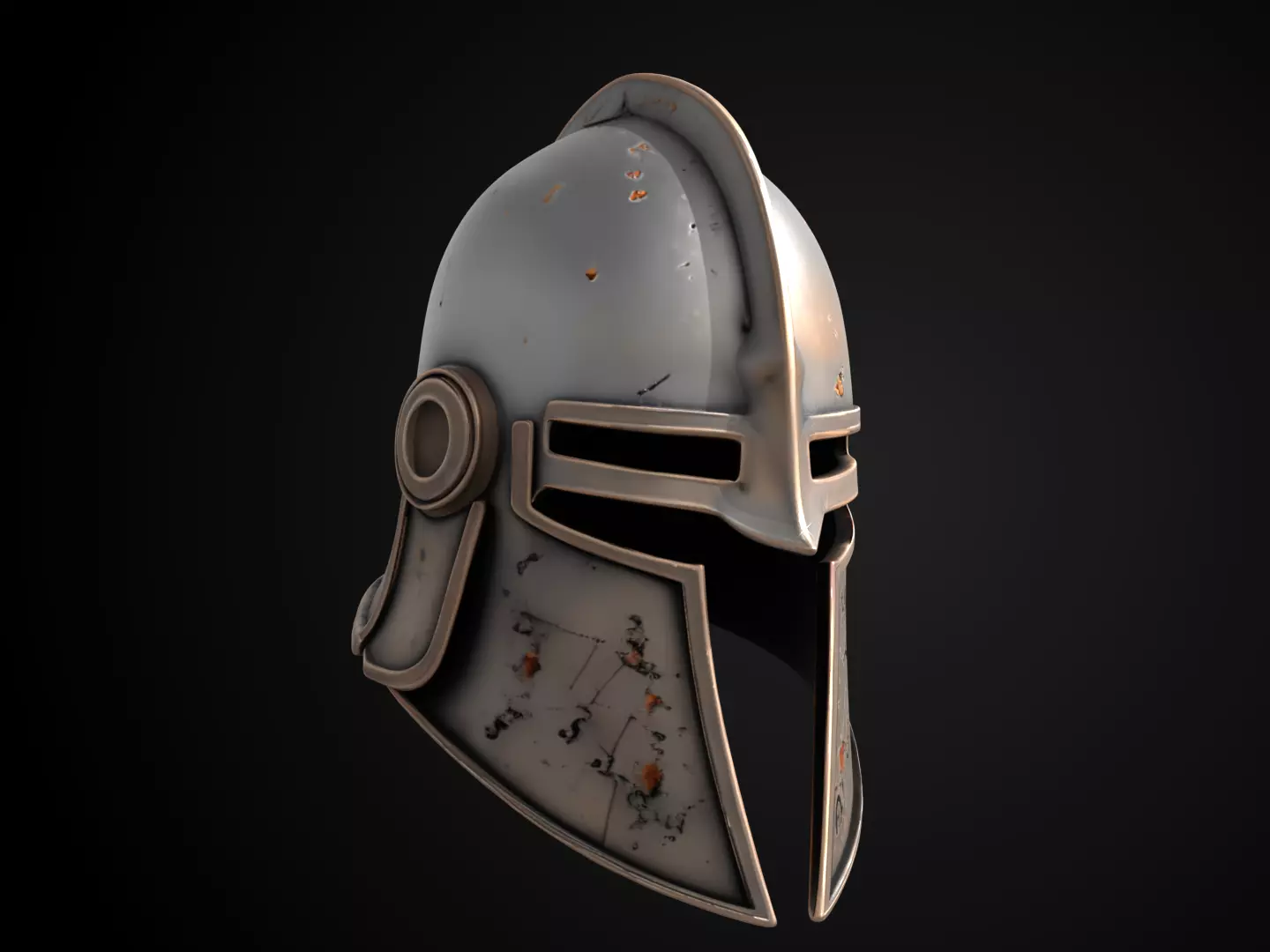 Stylized Medieval Helmet - Ironshade Executioner 3D print model_1