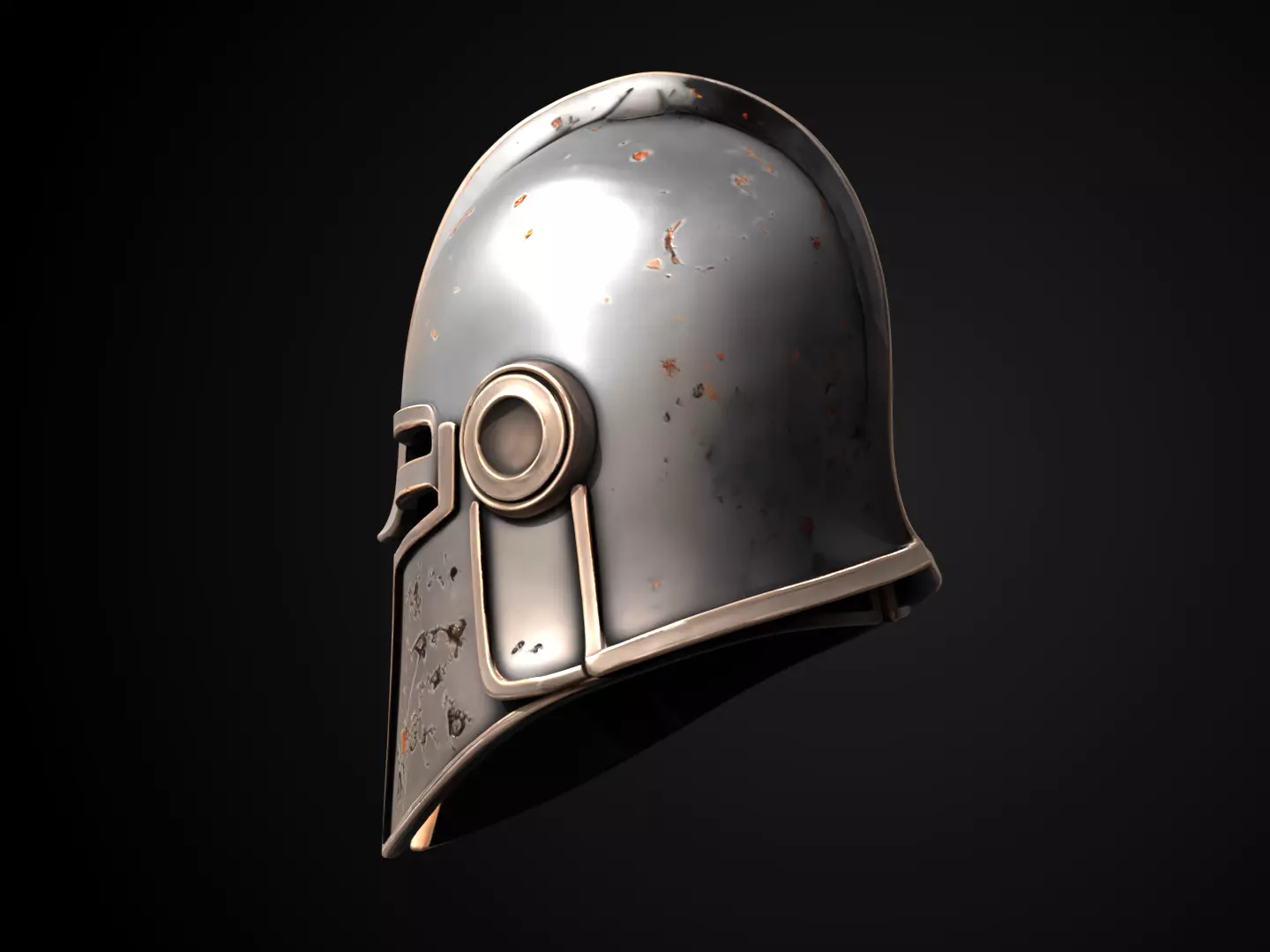 Stylized Medieval Helmet - Ironshade Executioner 3D print model_8