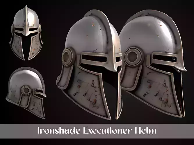 Stylized Medieval Helmet - Ironshade Executioner 3D print model