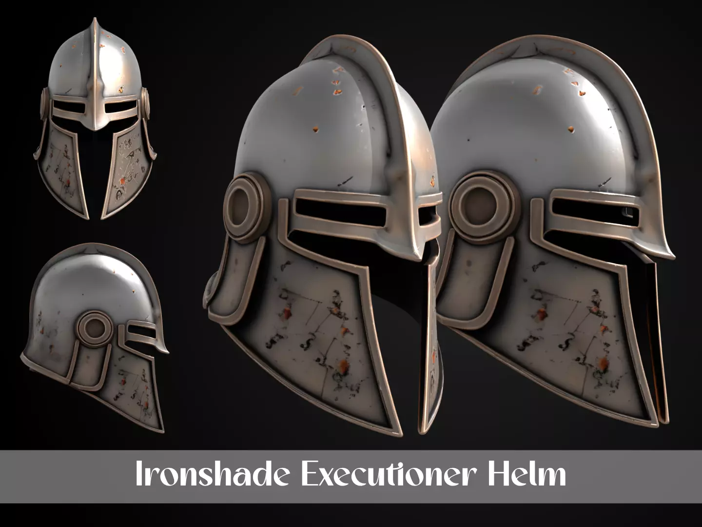 Stylized Medieval Helmet - Ironshade Executioner 3D print model_0