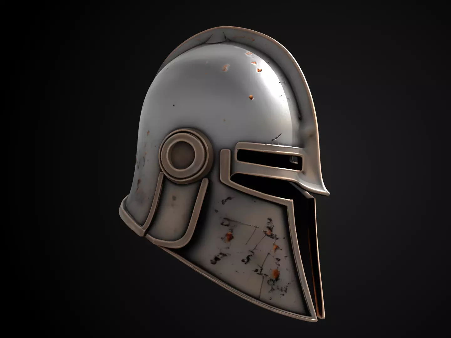 Stylized Medieval Helmet - Ironshade Executioner 3D print model_2