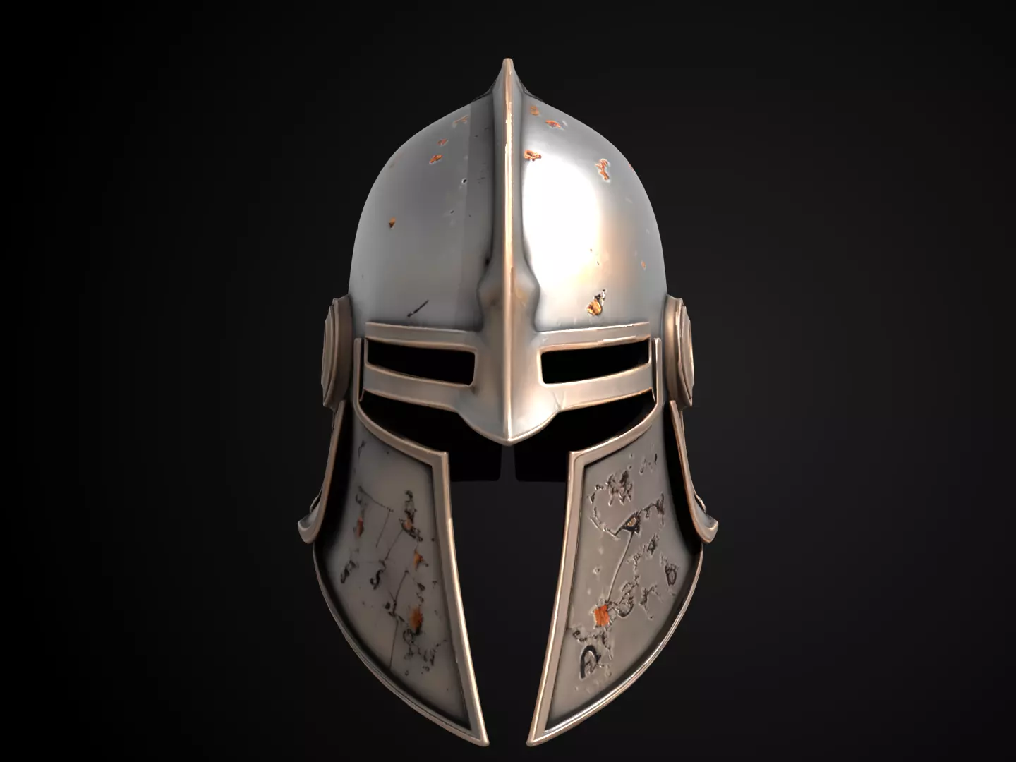 Stylized Medieval Helmet - Ironshade Executioner 3D print model_12