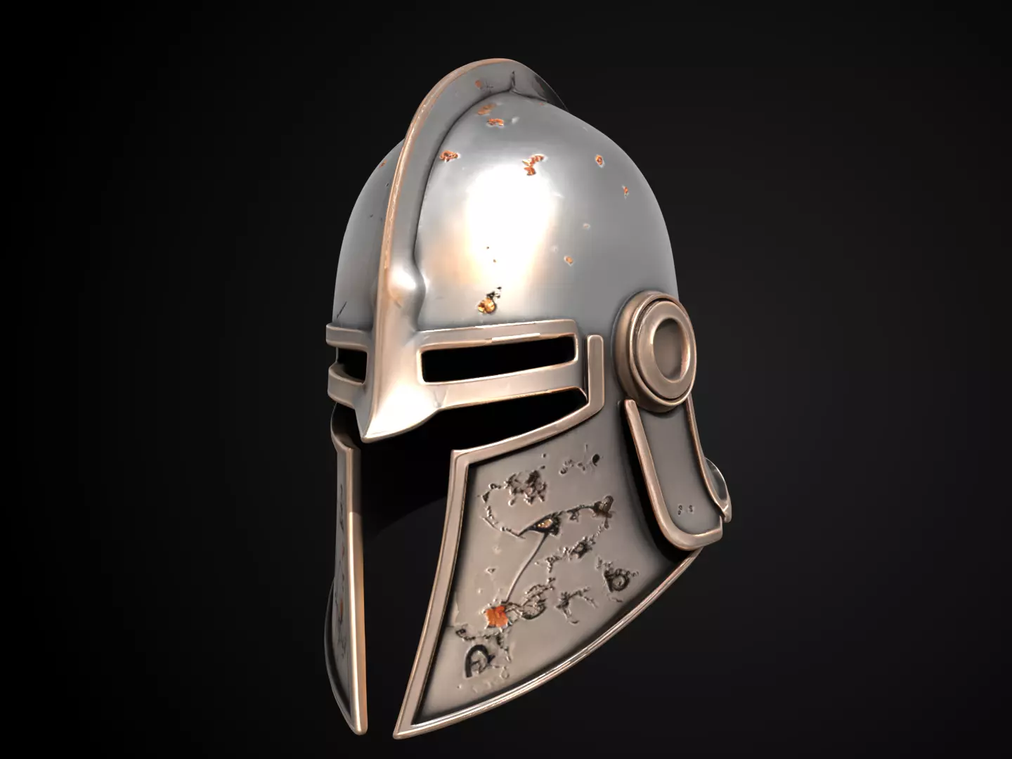 Stylized Medieval Helmet - Ironshade Executioner 3D print model_11