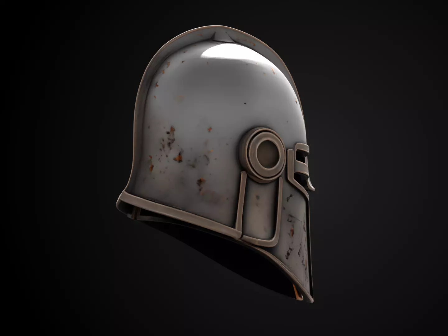 Stylized Medieval Helmet - Ironshade Executioner 3D print model_4