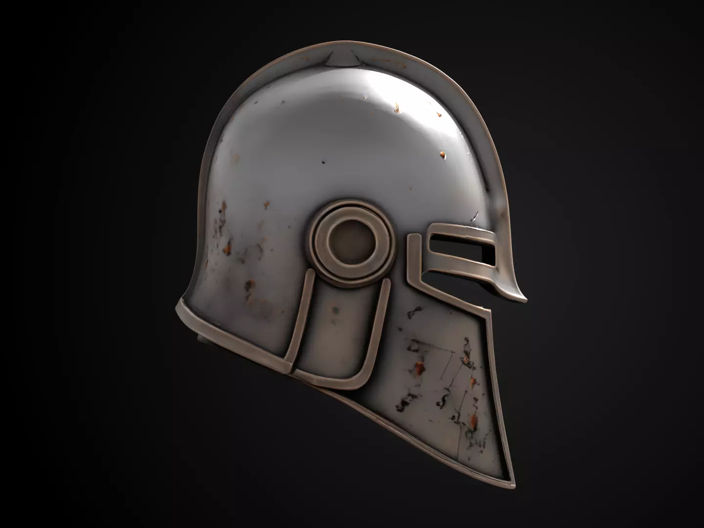 Stylized Medieval Helmet - Ironshade Executioner 3D print model_3