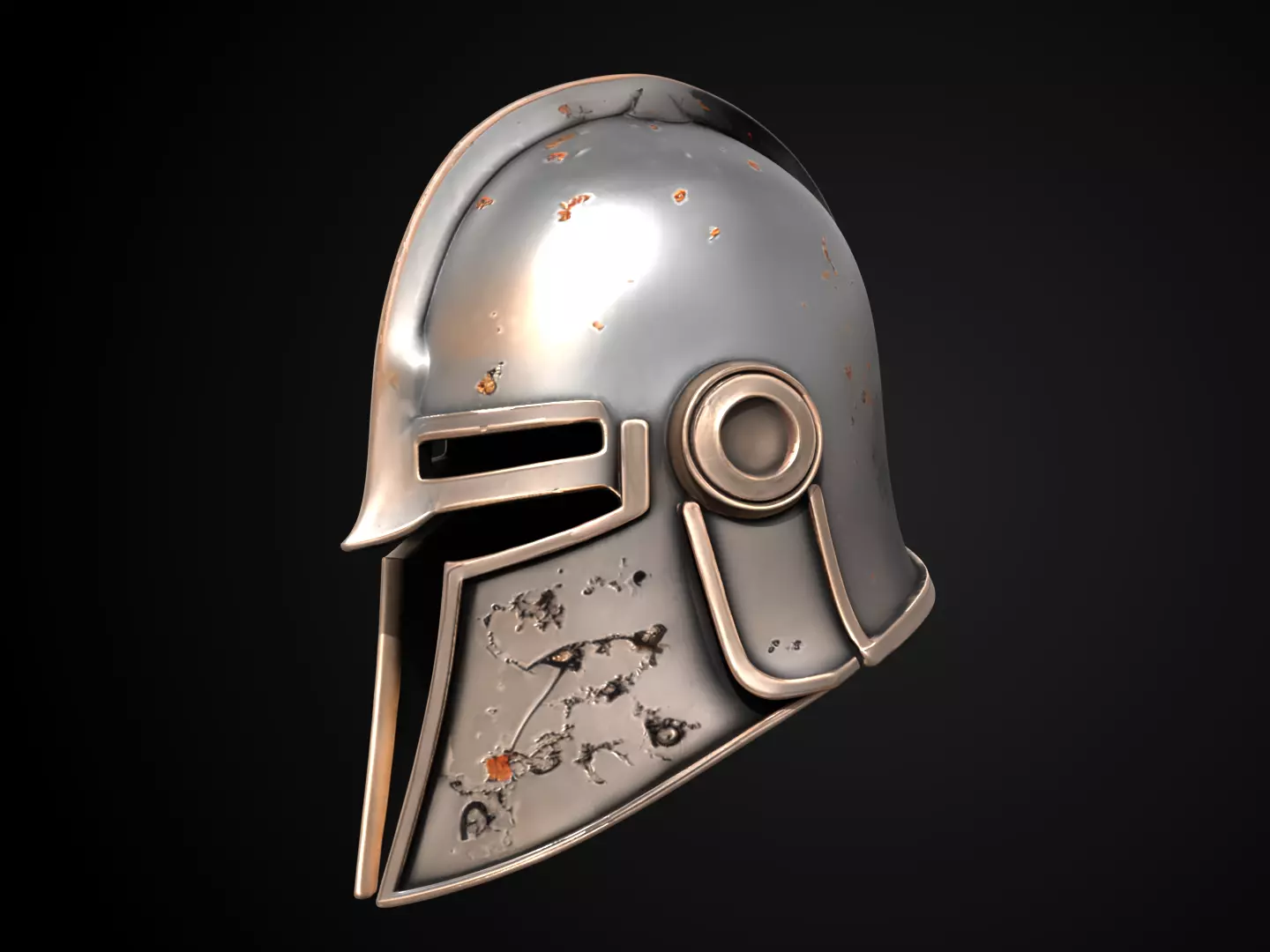 Stylized Medieval Helmet - Ironshade Executioner 3D print model_10