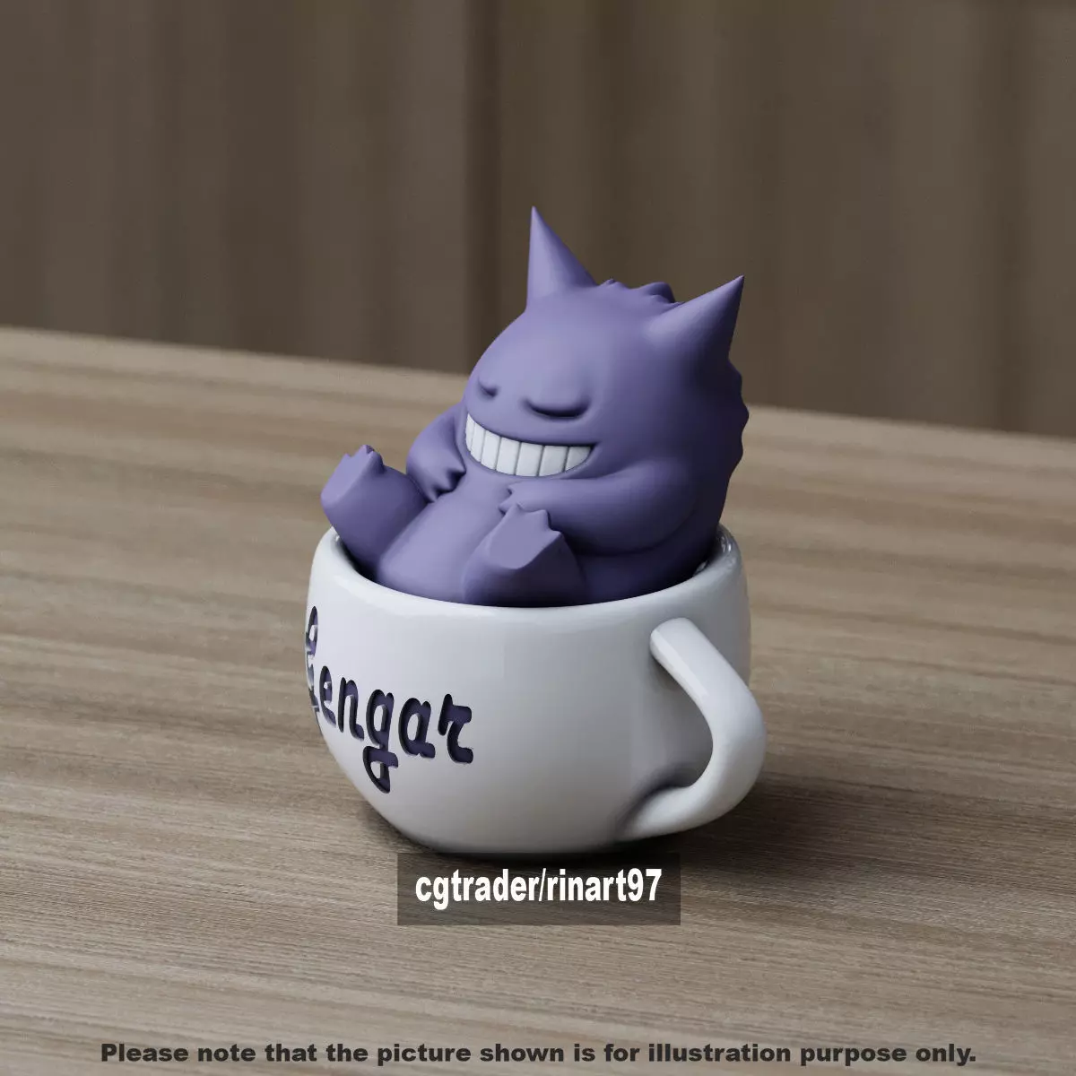 Gengar chill cup 3D print model_1